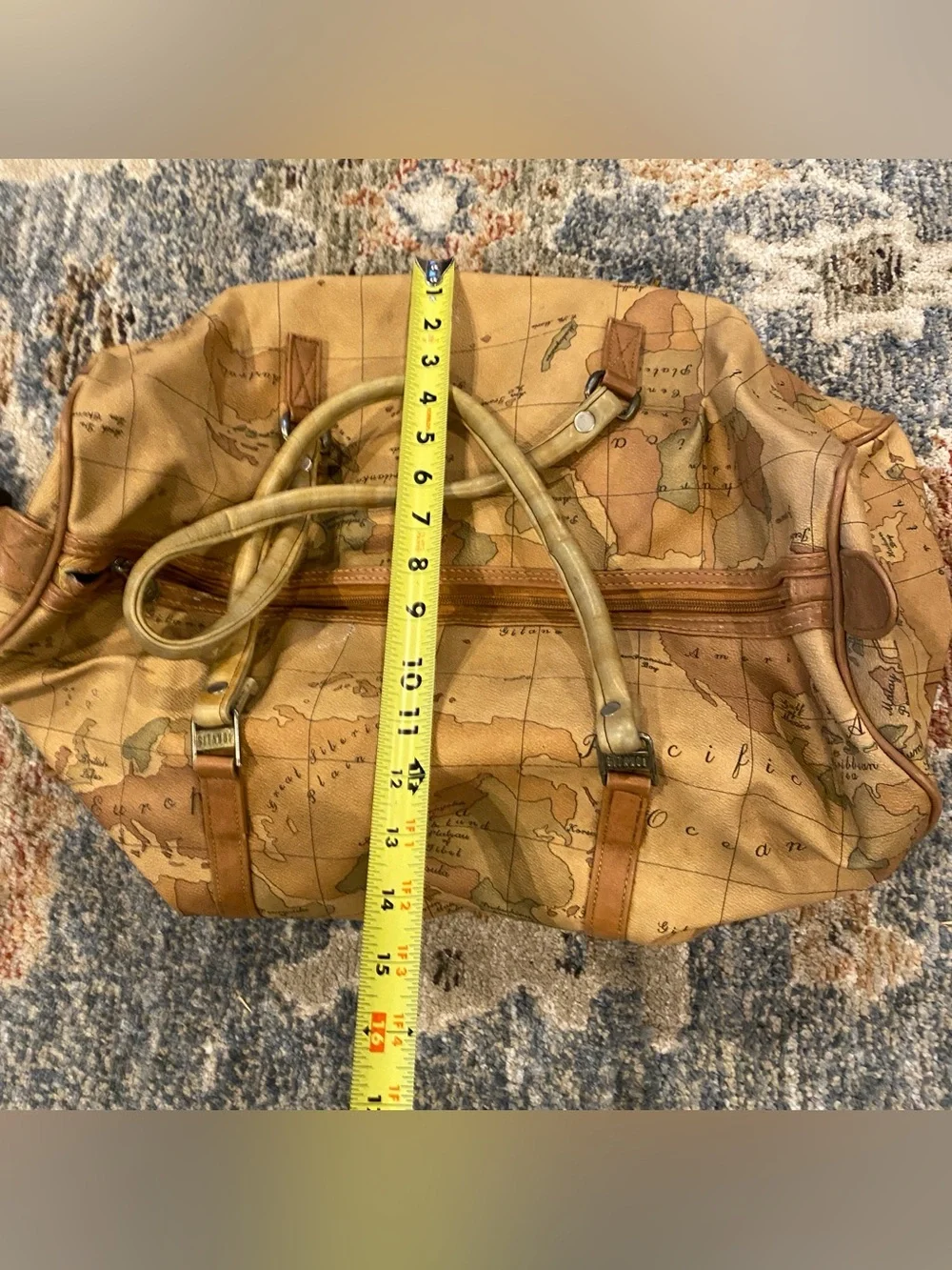 Bag, Vintage Map-Print Travel Duffle
